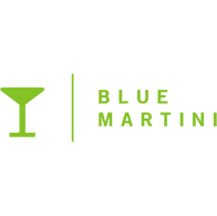 A green and black logo for blue martini.